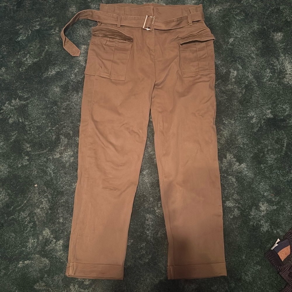 Paper bag high waisted cotton pants. Size large